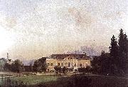 Markus Pernhart Painting of Castle Harbach in the 19th century oil painting on canvas